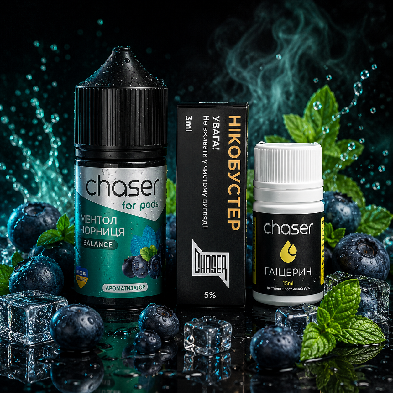 Chaser for pods Чорниця Ментол